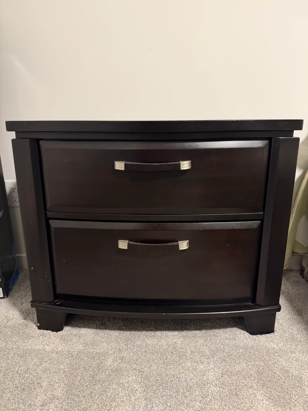 Dark Brown Dresser with Mirror and Nightstand Set - photo 2