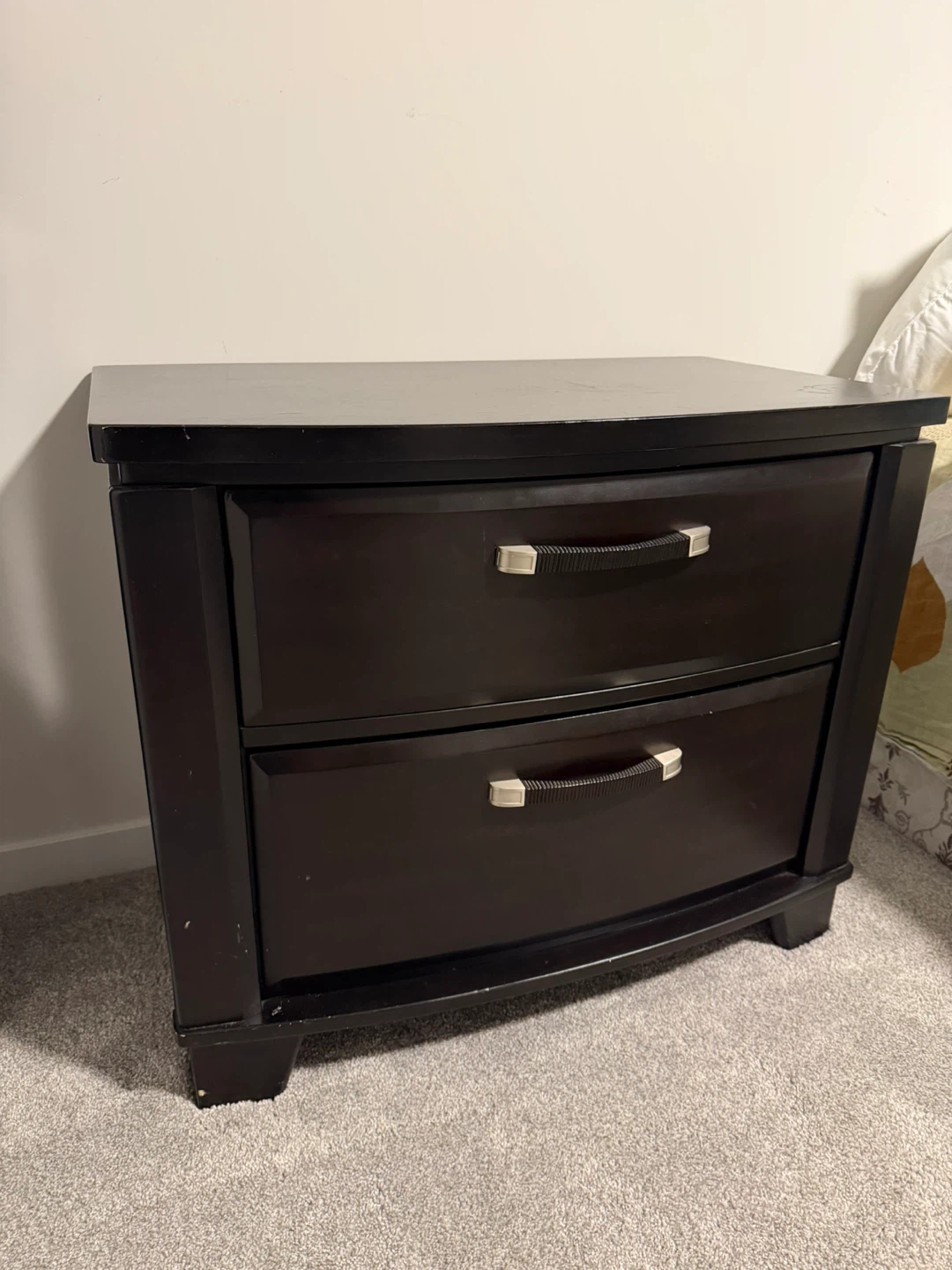 Dark Brown Dresser with Mirror and Nightstand Set - photo 3