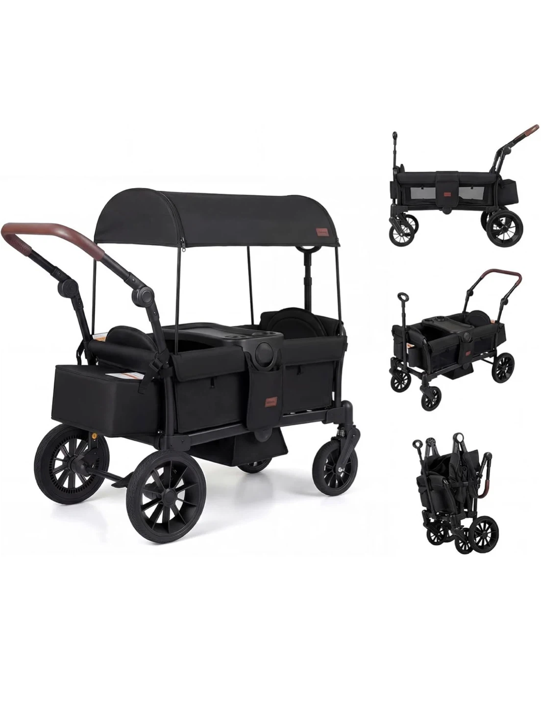 Black All-Terrain Wagon with Canopy and Storage