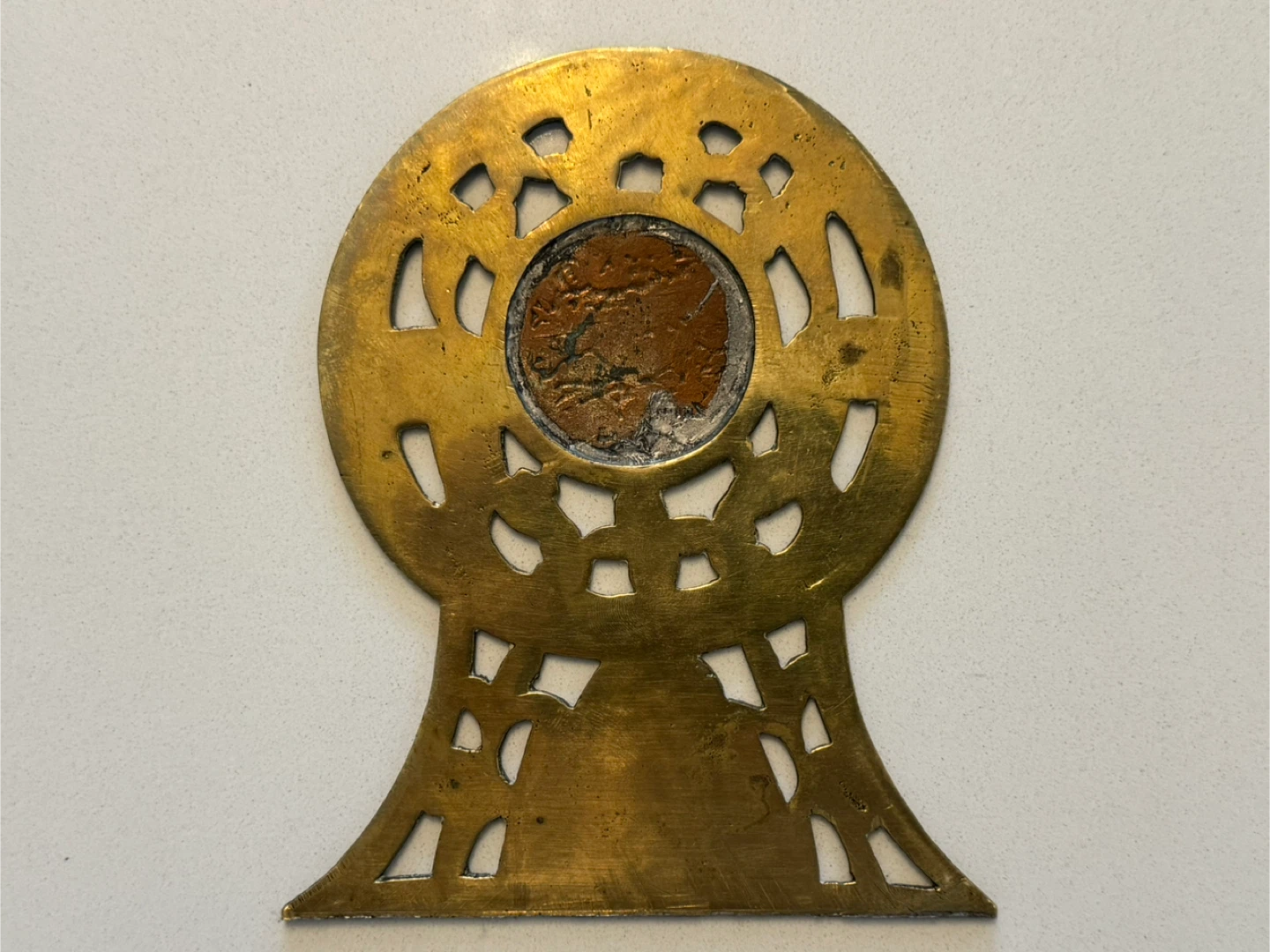 Antique Chinese Brass and Cloisonné Panel - photo 2