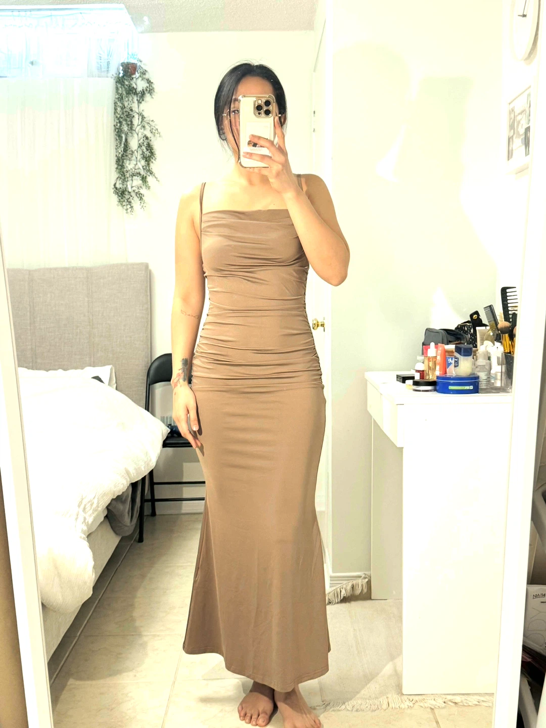 Ruched Bodycon Maxi Dress