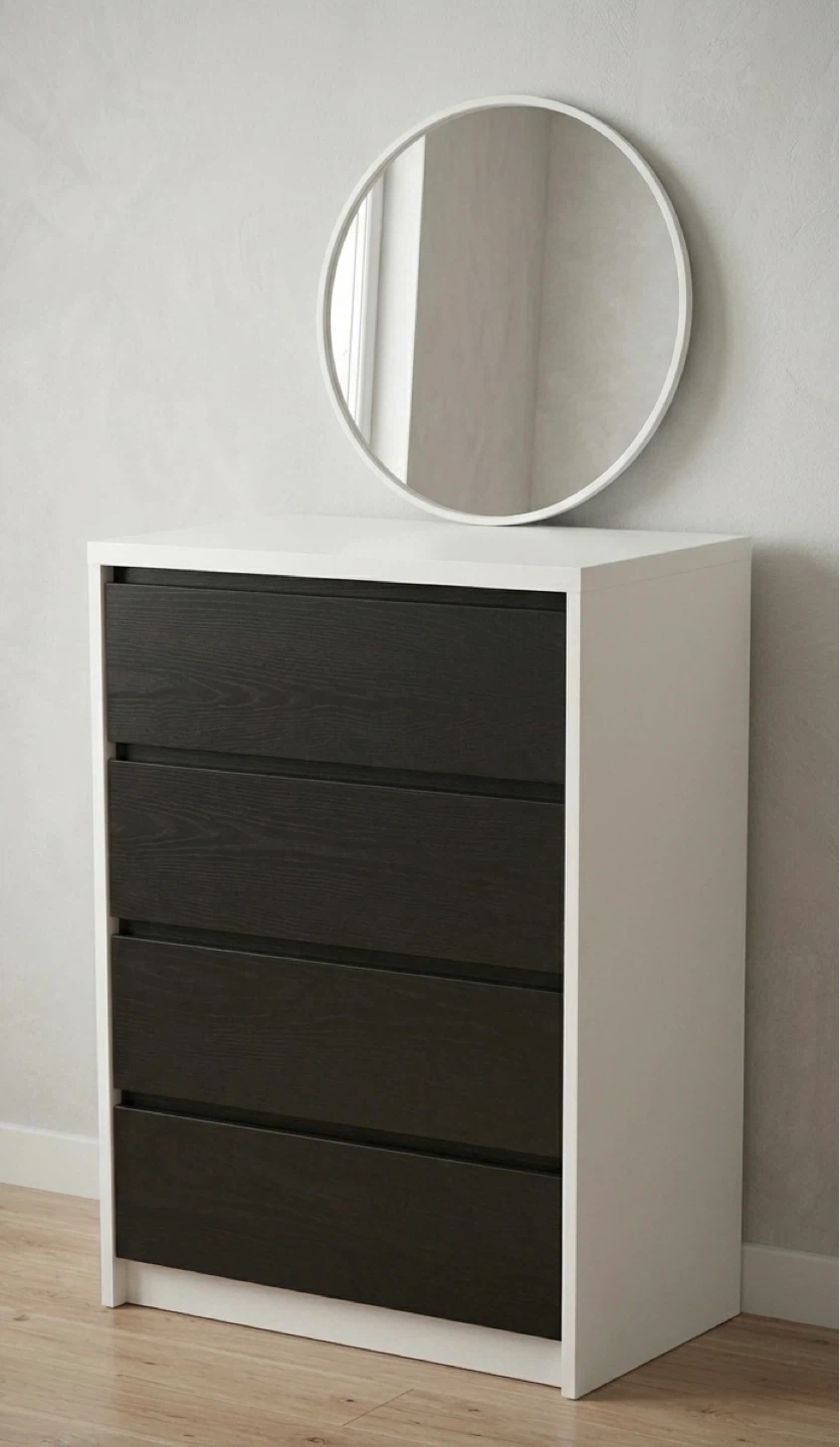 White and Black 2 Nightstand and drawer - photo 4