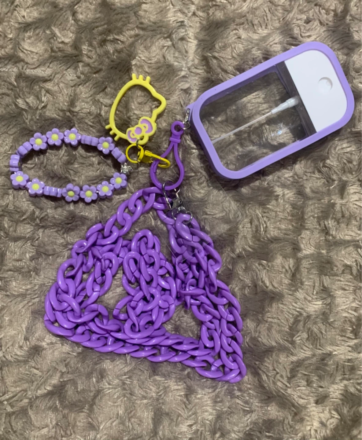 Hello Kitty Charm & Chain with Refillable Spray Bottle