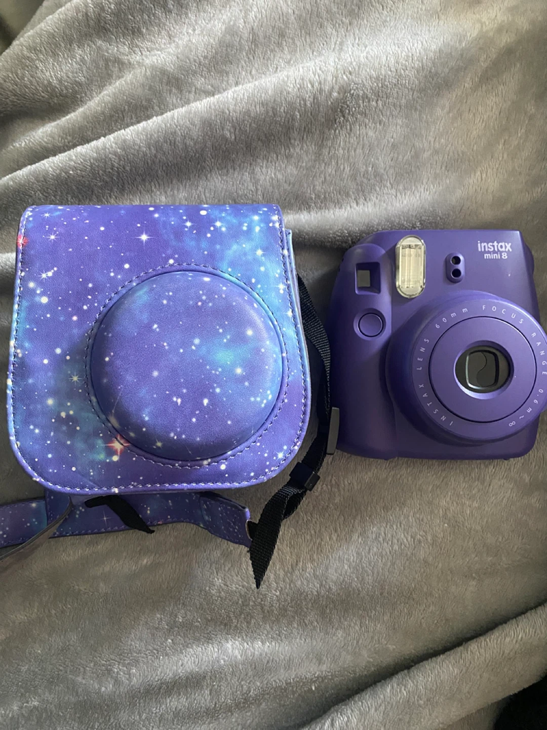 Fujifilm Instax Mini 8 Purple Camera with Galaxy Case