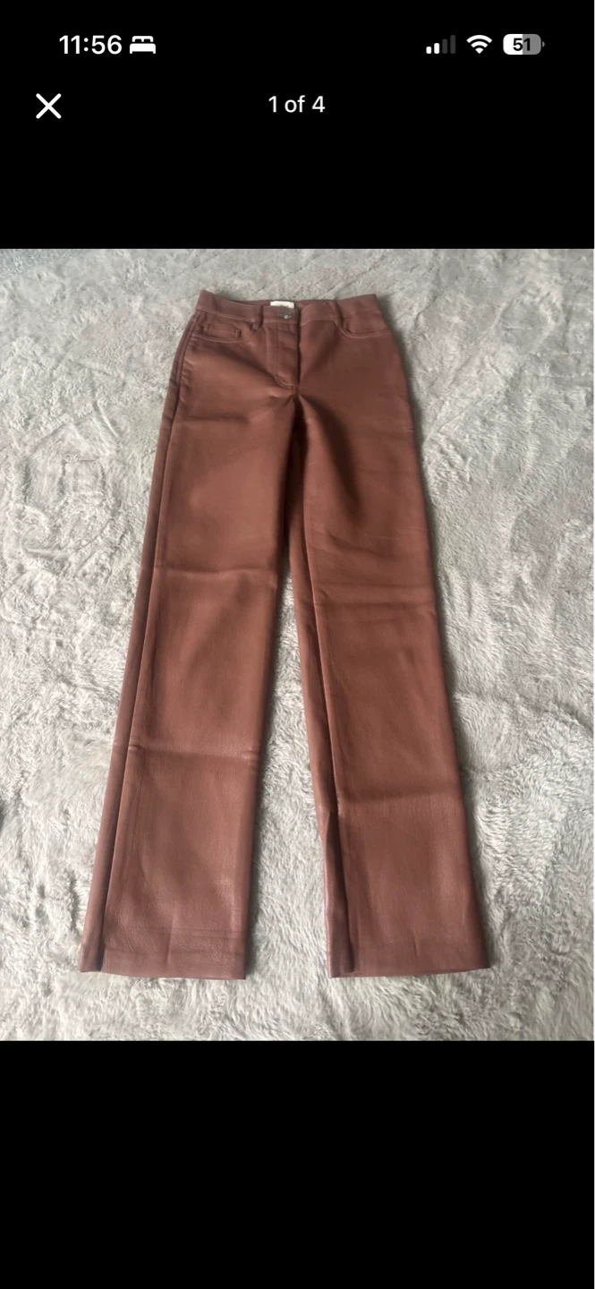 Wilfred Brown Faux Leather Pants