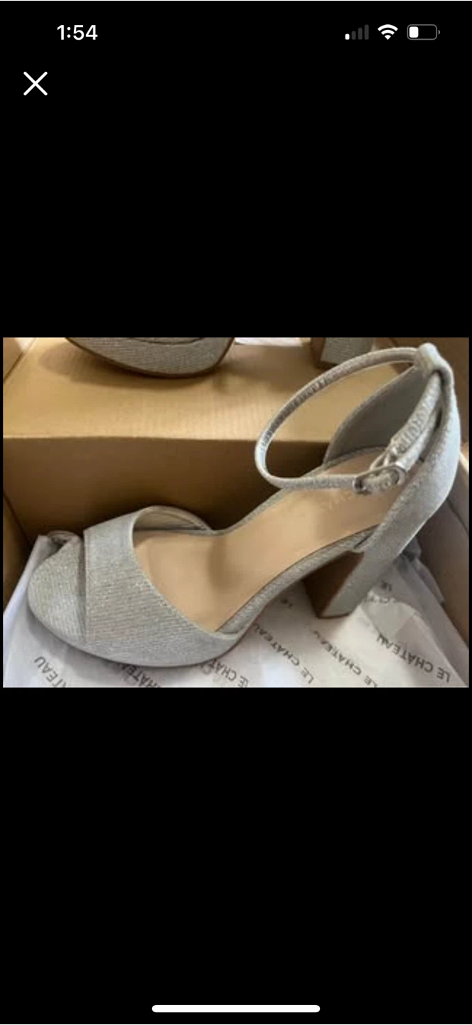 Le Château Silver Glitter Heels Size 6 - photo 2