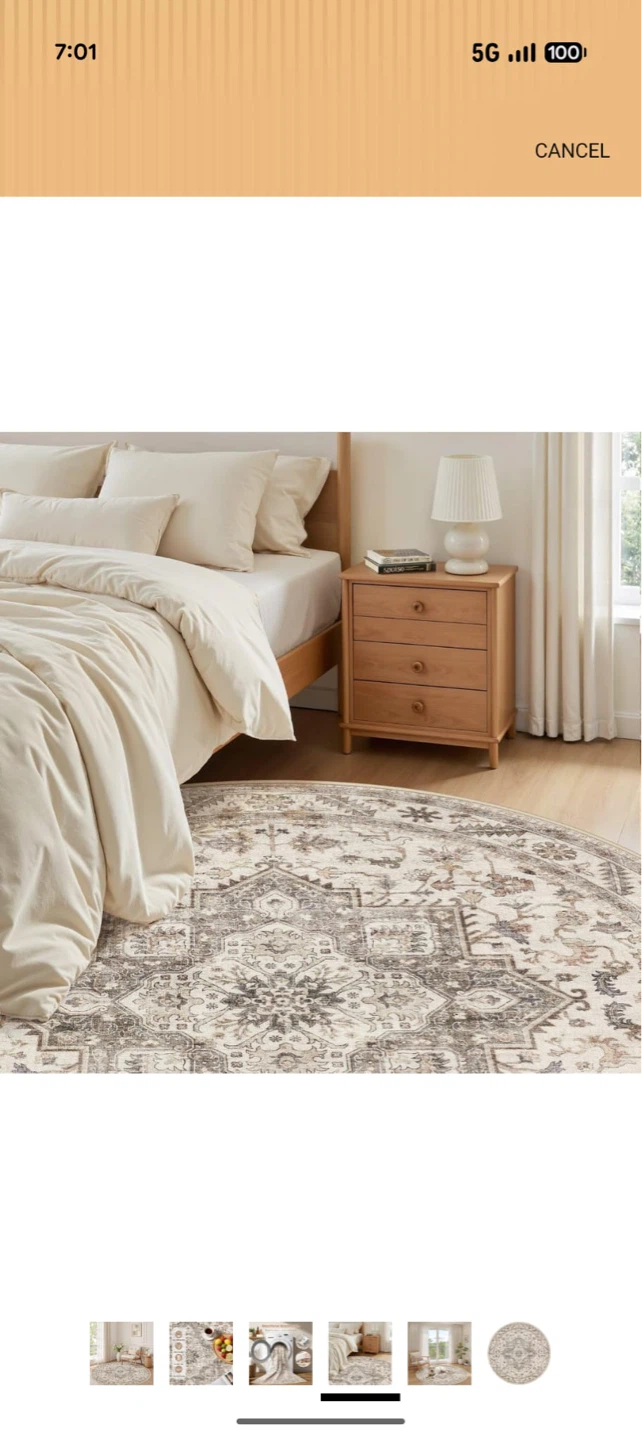 Round Area Rug - Light Brown - photo 4