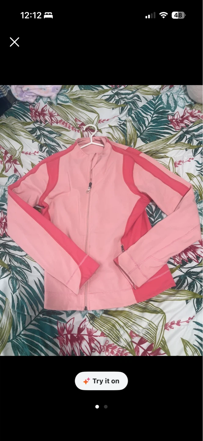 Lululemon Pink and Coral Athletic Zip-Up Jacket