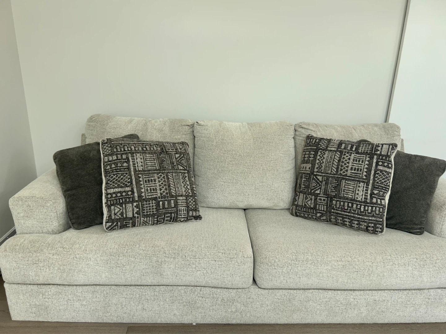 Light Beige Sofa with Decorative Pillows - photo 3