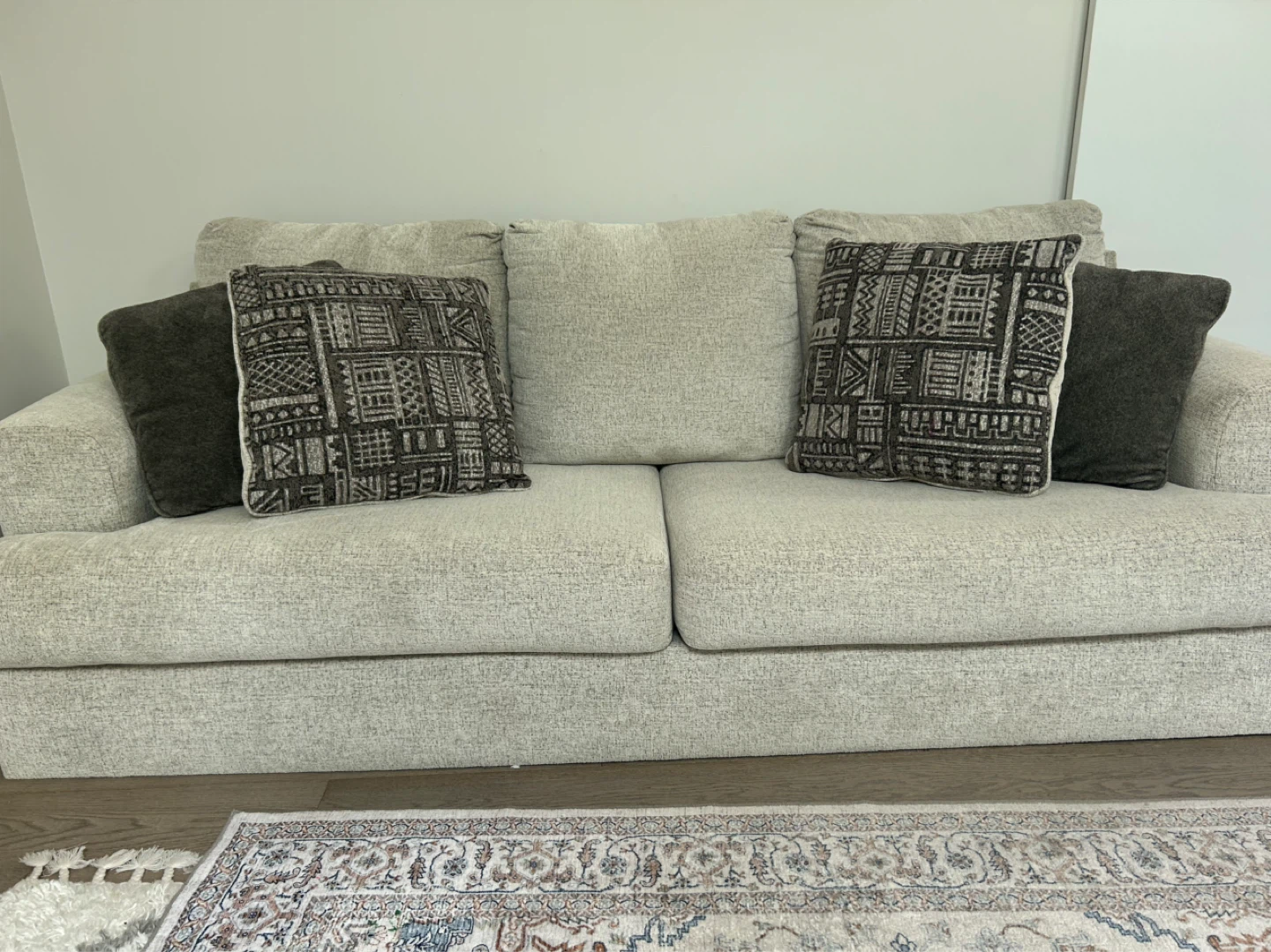 Light Beige Sofa with Decorative Pillows - photo 2