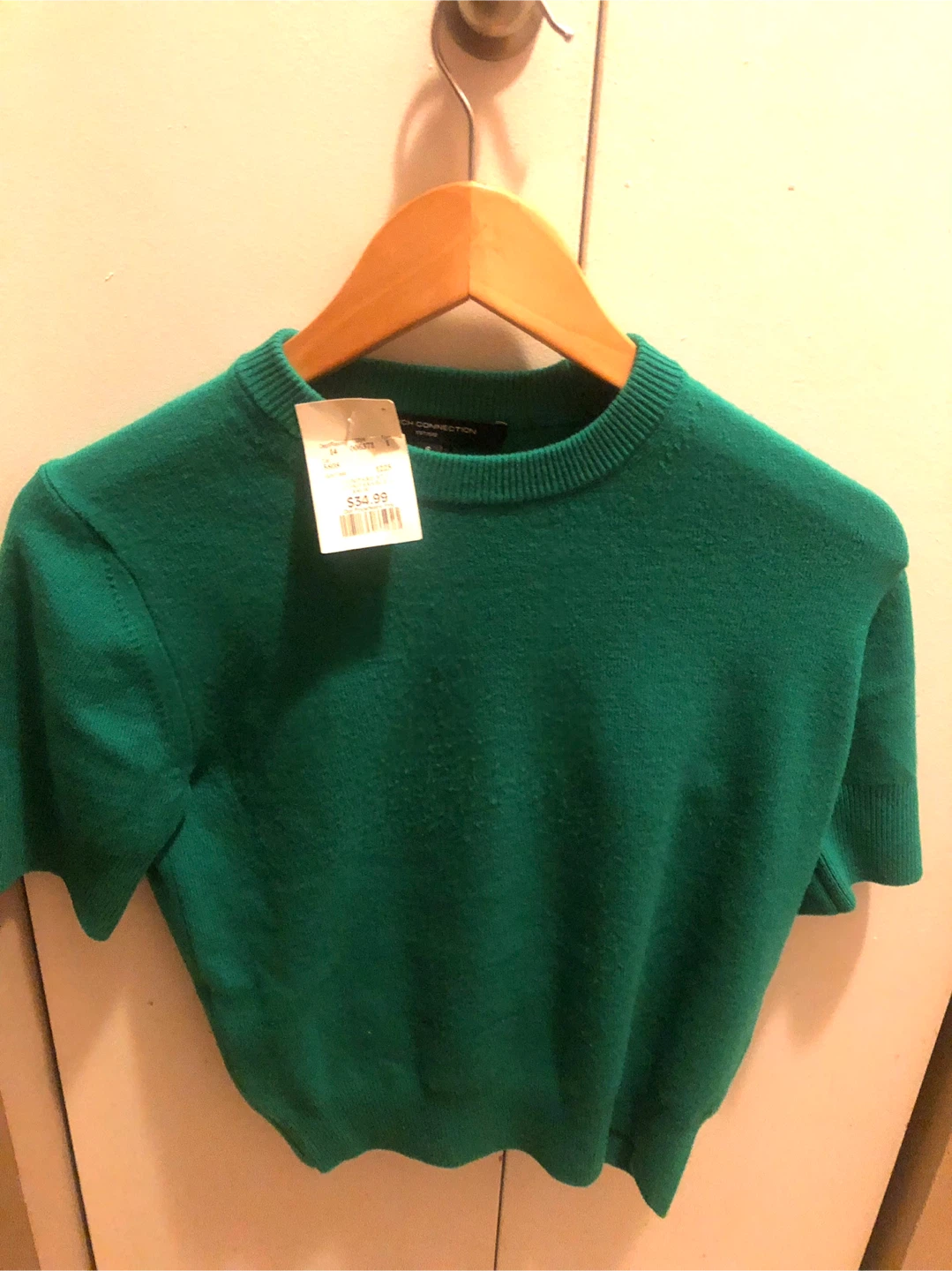 NEW French Connection Green Short Sleeve Sweater - photo 3