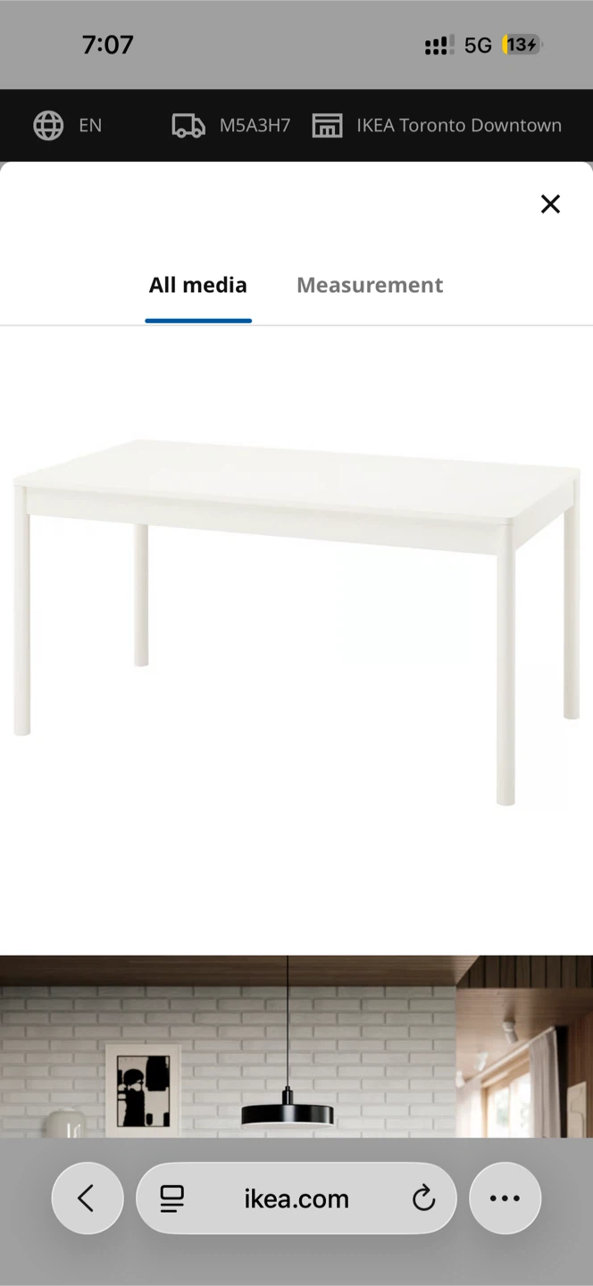 IKEA TONSTAD Dining Table - White, 150x80 cm - photo 2