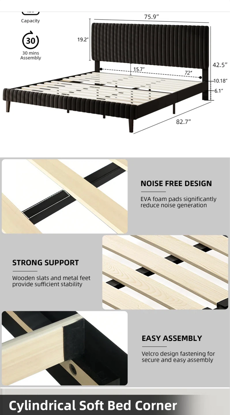Brand new in the box king size platform bed - photo 3