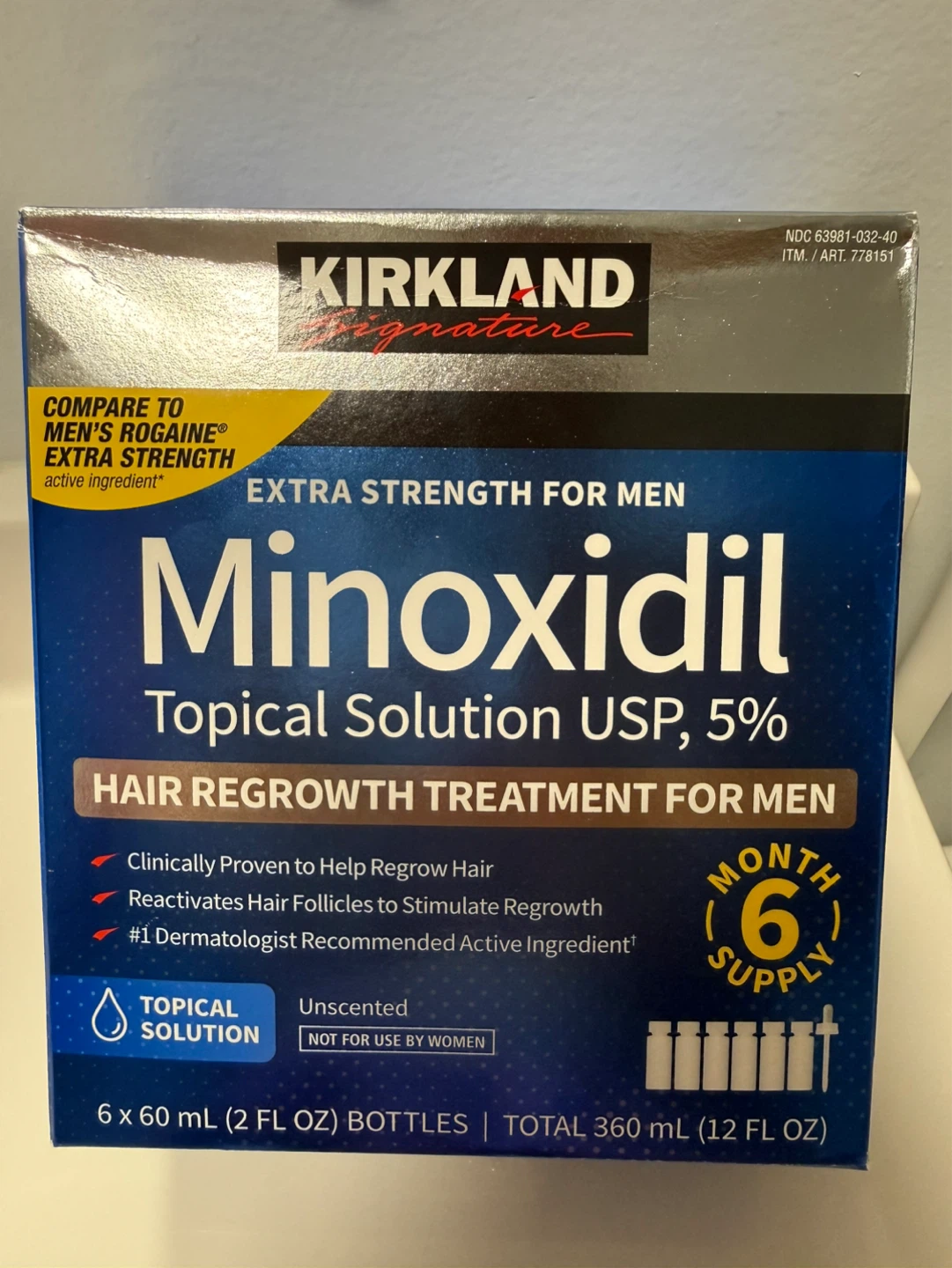 Kirkland Signature Minoxidil Topical Solution USP, 5% for Men