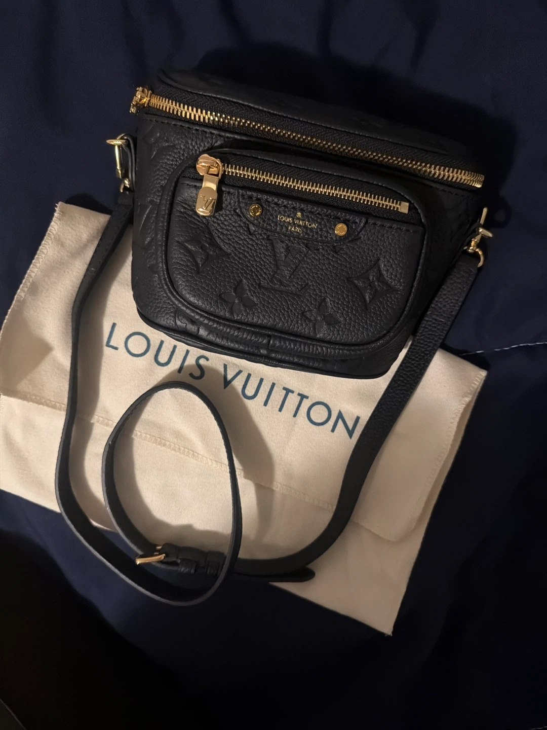 Louis Vuitton Black Leather Monogram Bum Bag