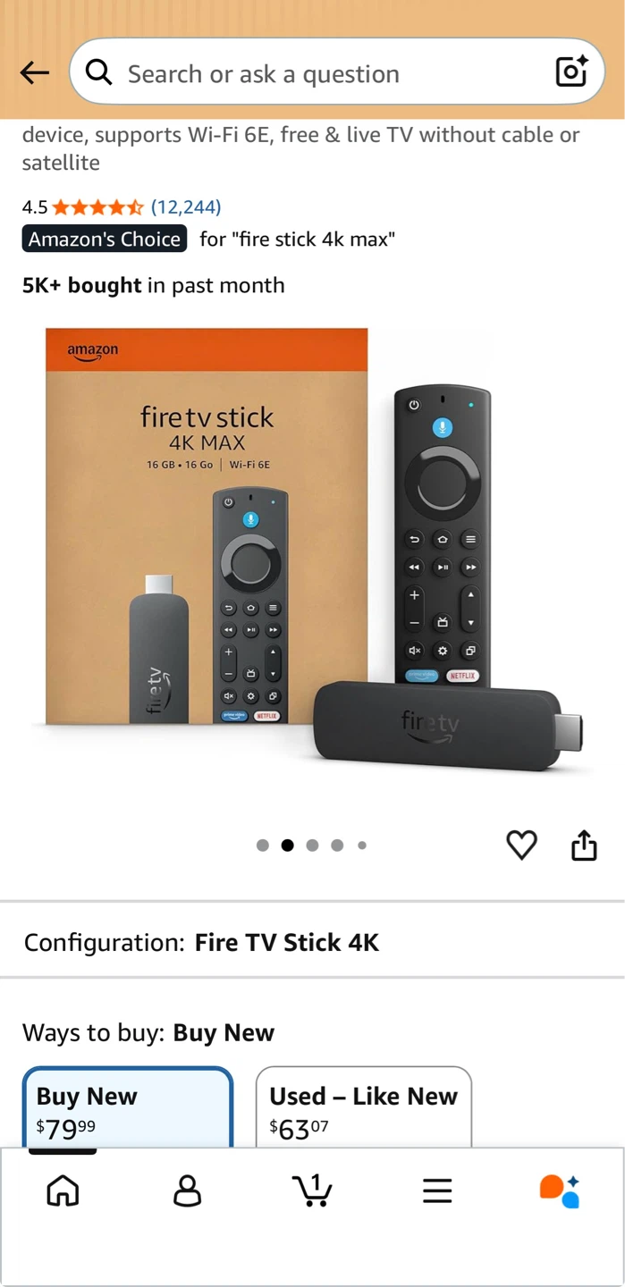 2nd Generation Amazon Fire TV Stick 4K Max - photo 2