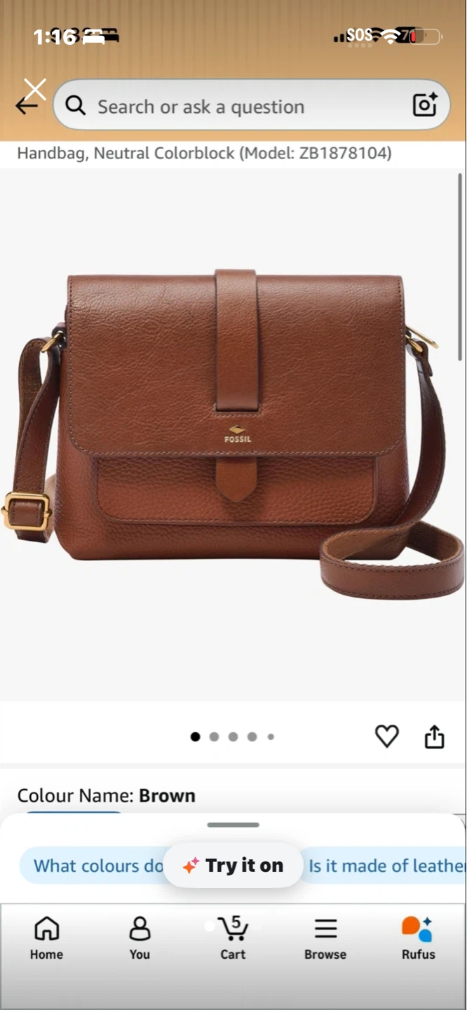 Fossil Handbag - Brown