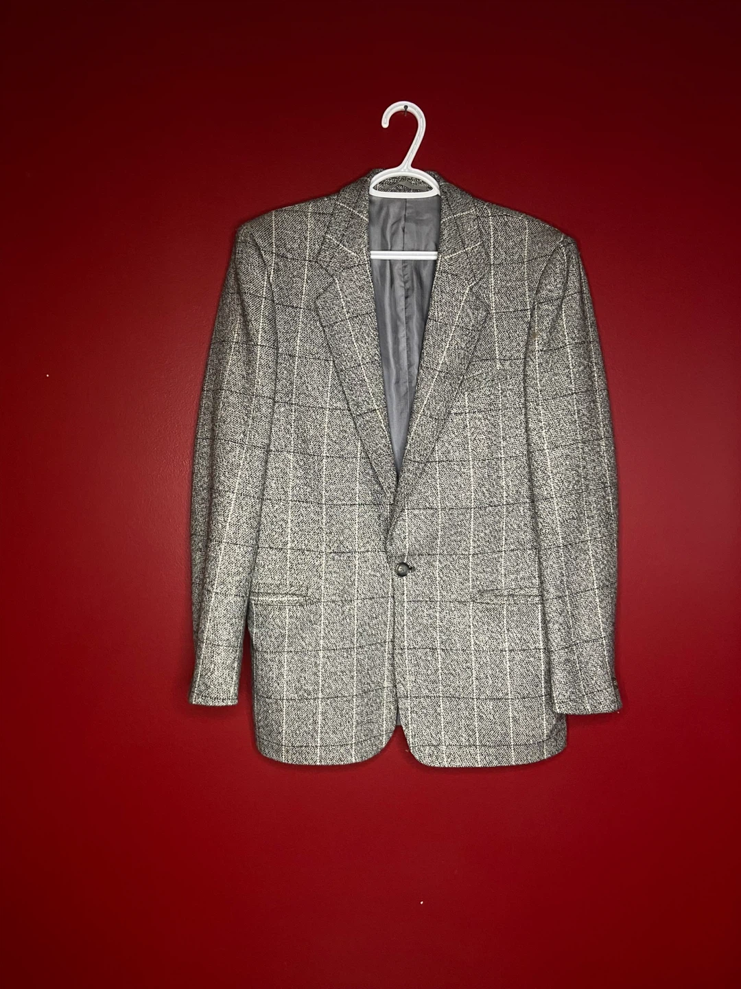 Unisex- Vintage ‘sears’ Grey Plaid Blazer
