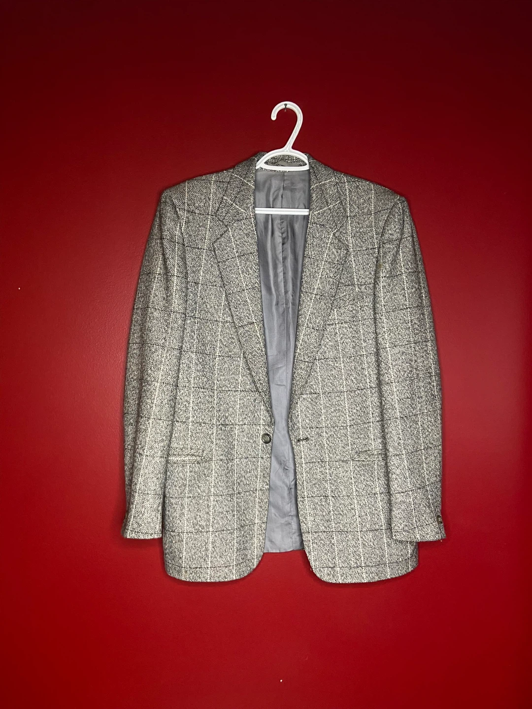 Unisex- Vintage ‘sears’ Grey Plaid Blazer - photo 3