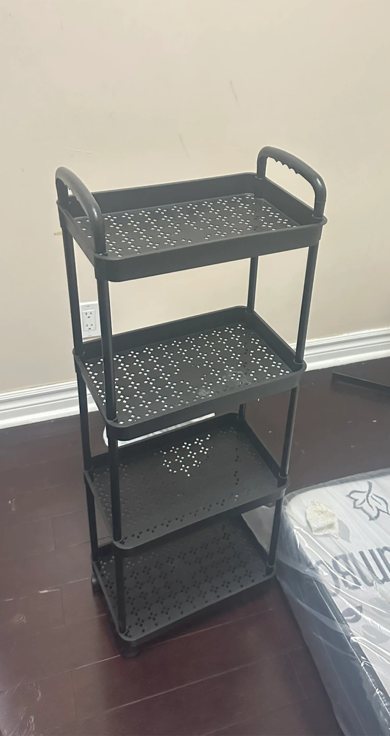 Black 4-Tier Rolling Storage Cart