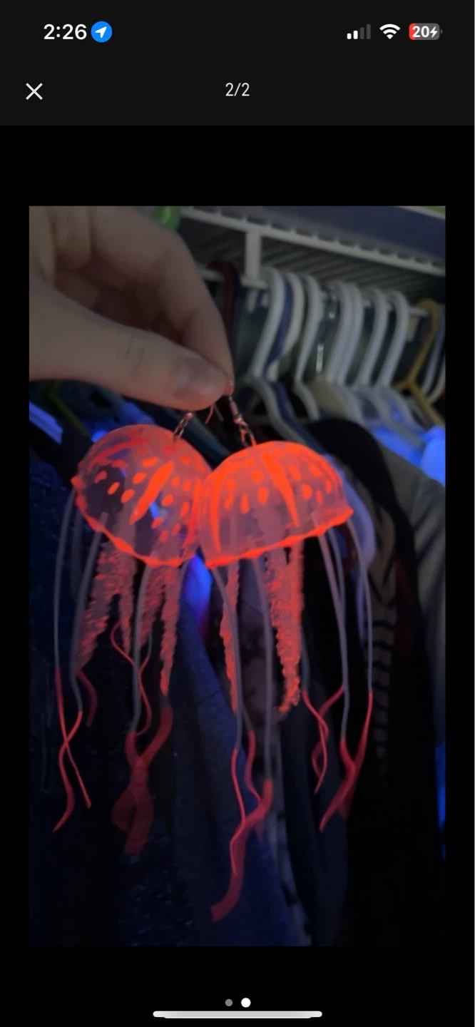 Pink jellyfish earrings - photo 2