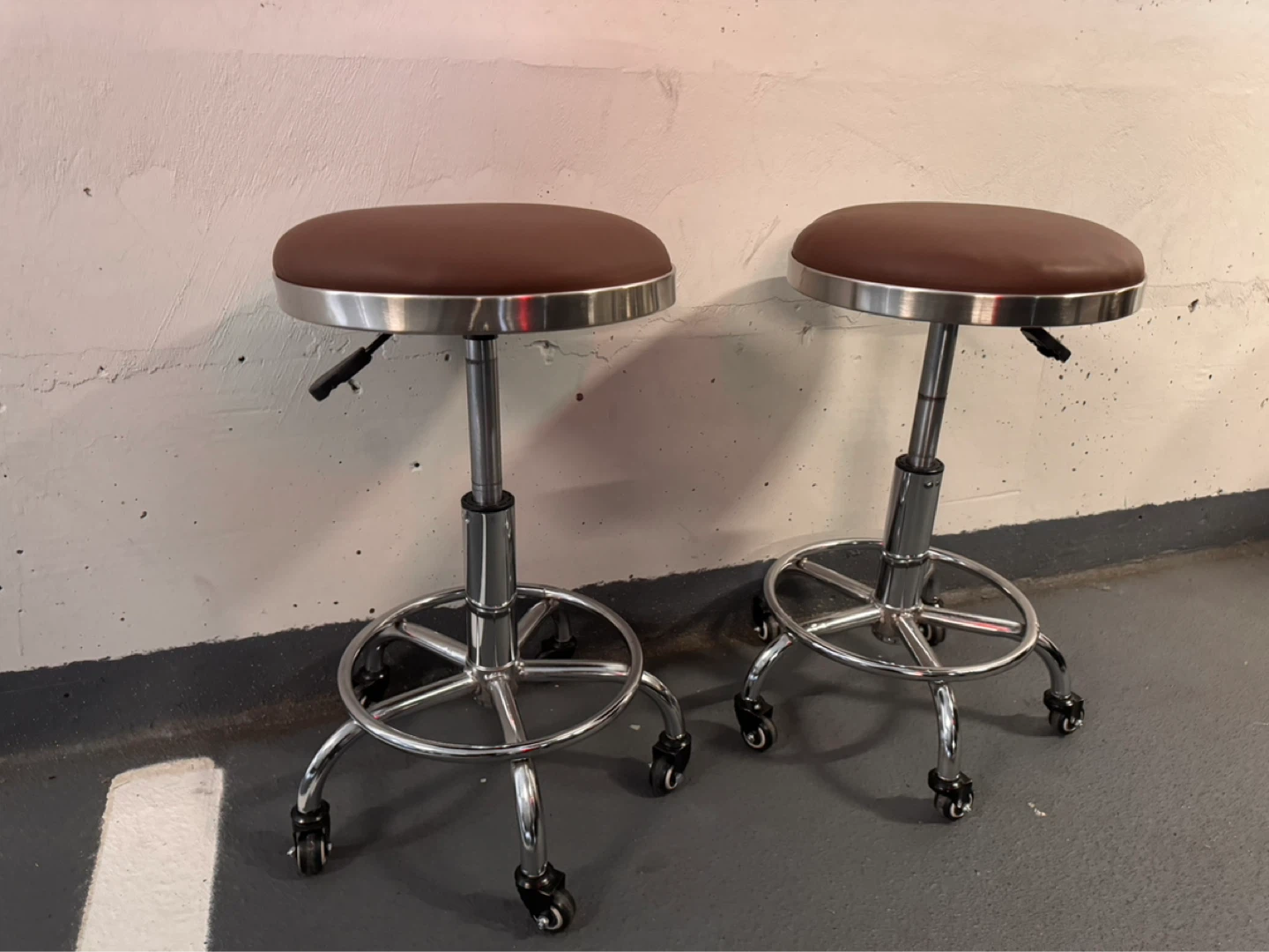Adjustable Swivel Stool Set - Brown