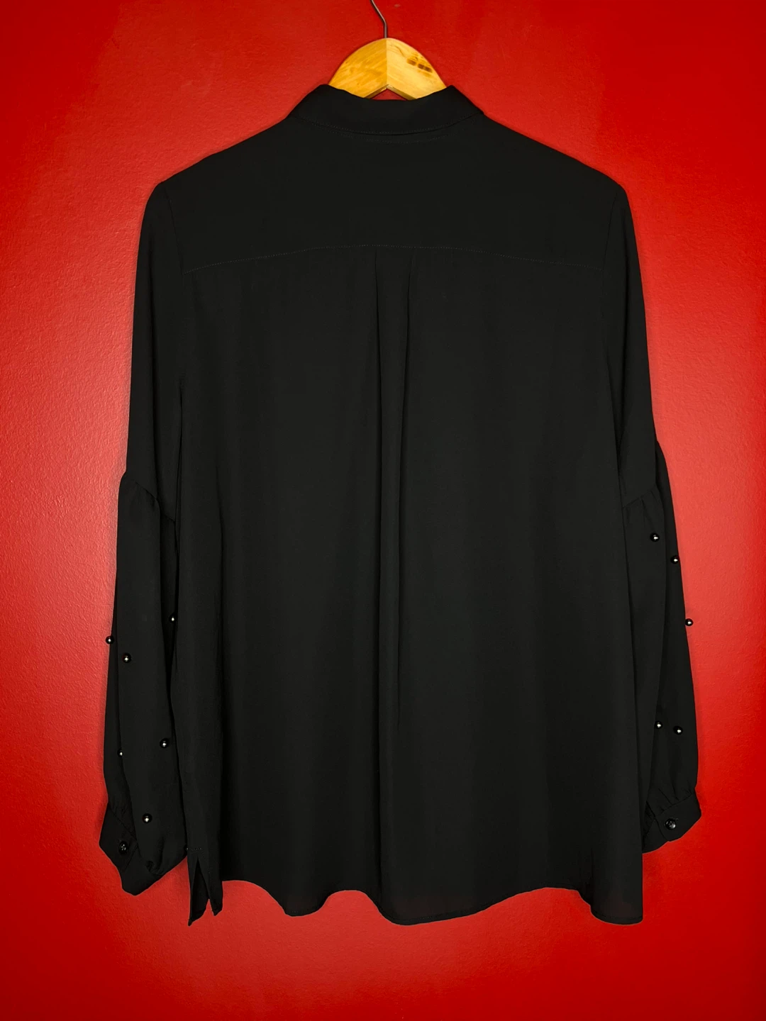 Balloon sleeves blouse with metal bead Embellished - photo 3