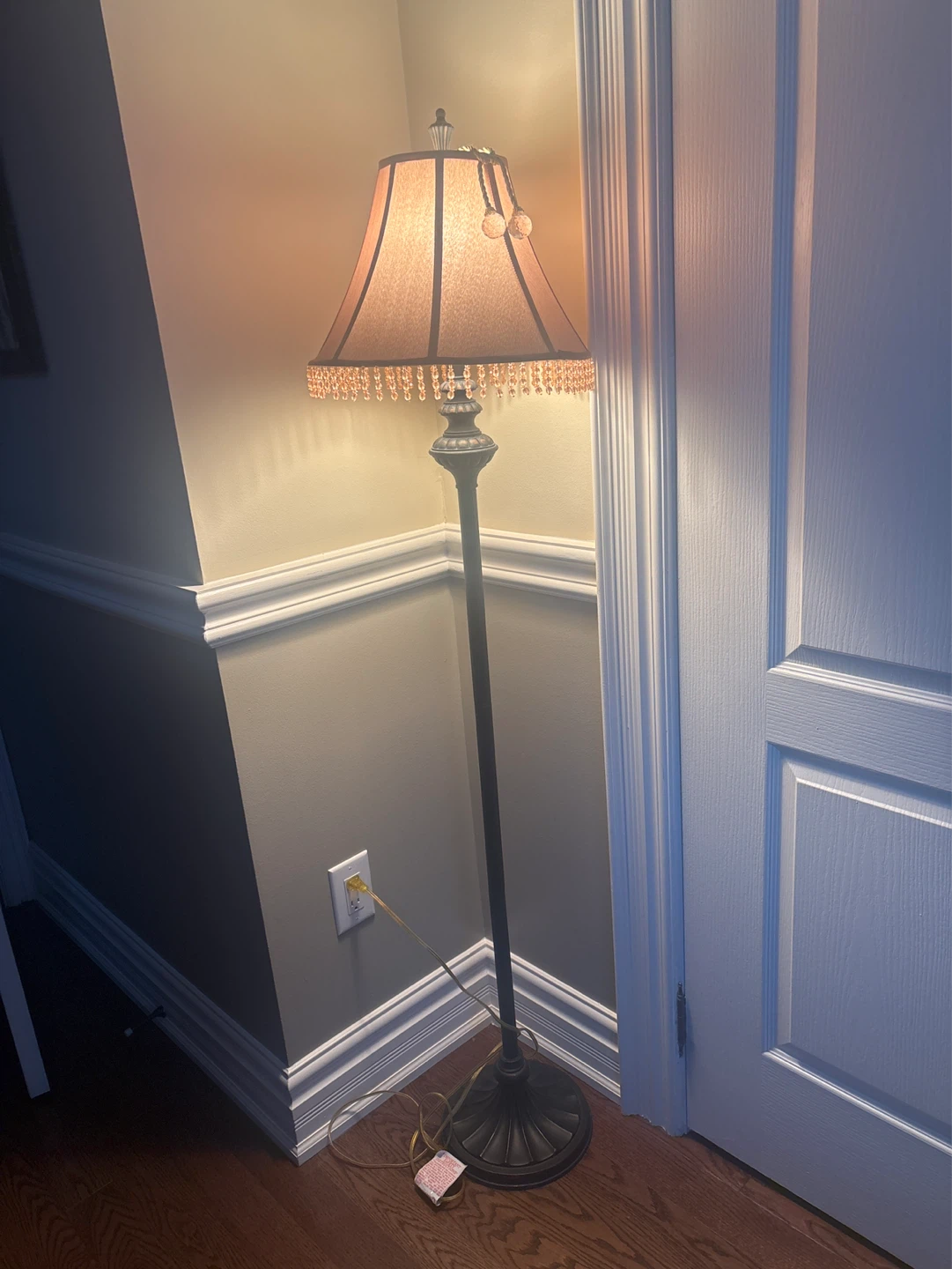 Floor Lamp with Beaded Shade