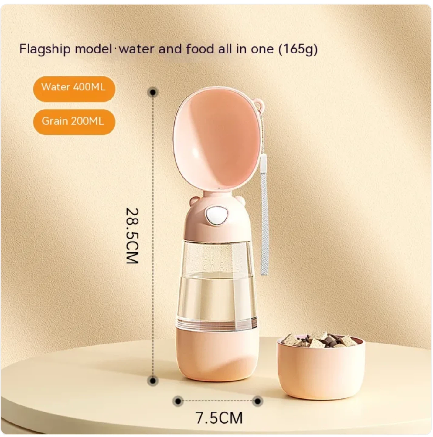 2-in-1 Pet Water Bottle and Food Dispenser Pink - photo 2