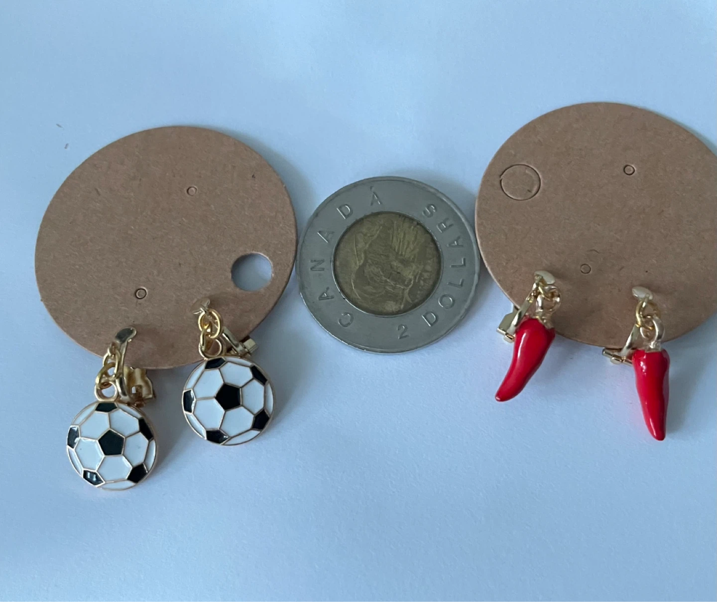 Fun Novelty Earrings - Soccer Balls & Hot Peppers