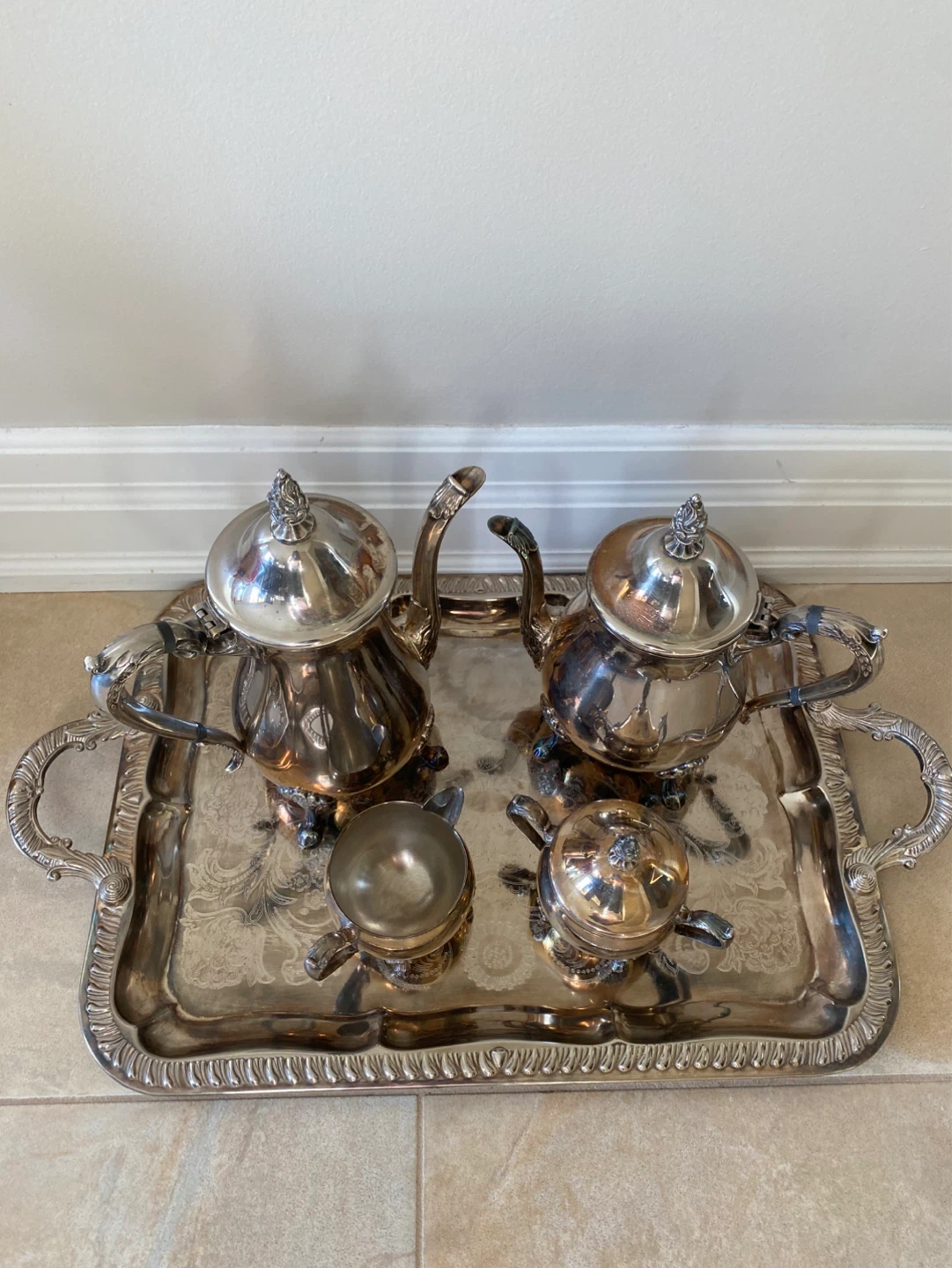 Silver Plated Coffee/Tea Set & Tray - photo 2