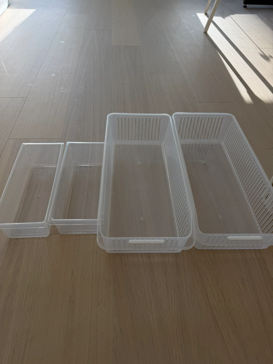 Set of 4 Clear Plastic Storage Bins