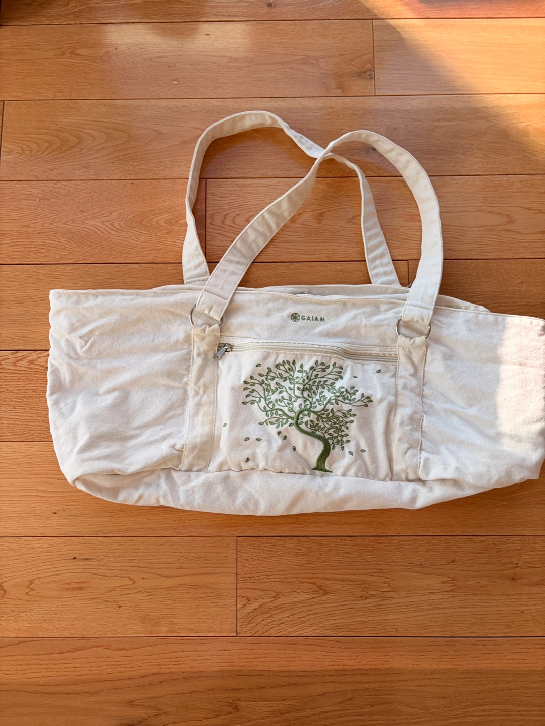 Gaiam Yoga Mat Bag - Natural Canvas with Tree Design - photo 2