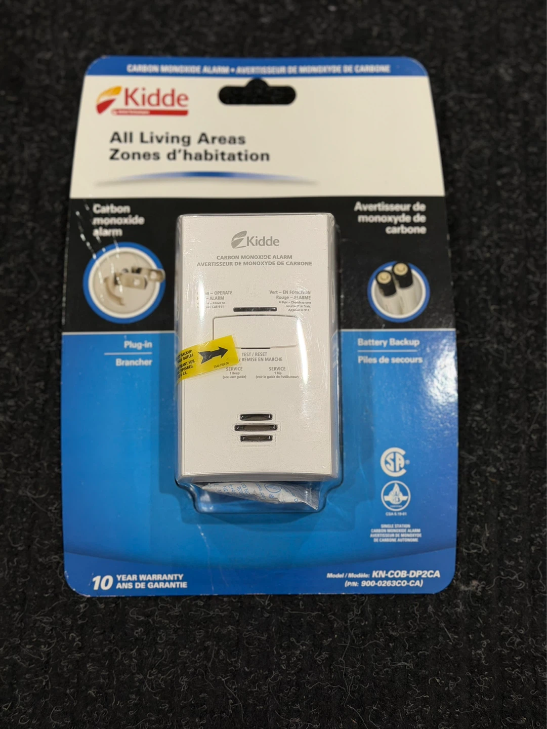 Kidde Carbon Monoxide Alarm KN-COB-DP2CA