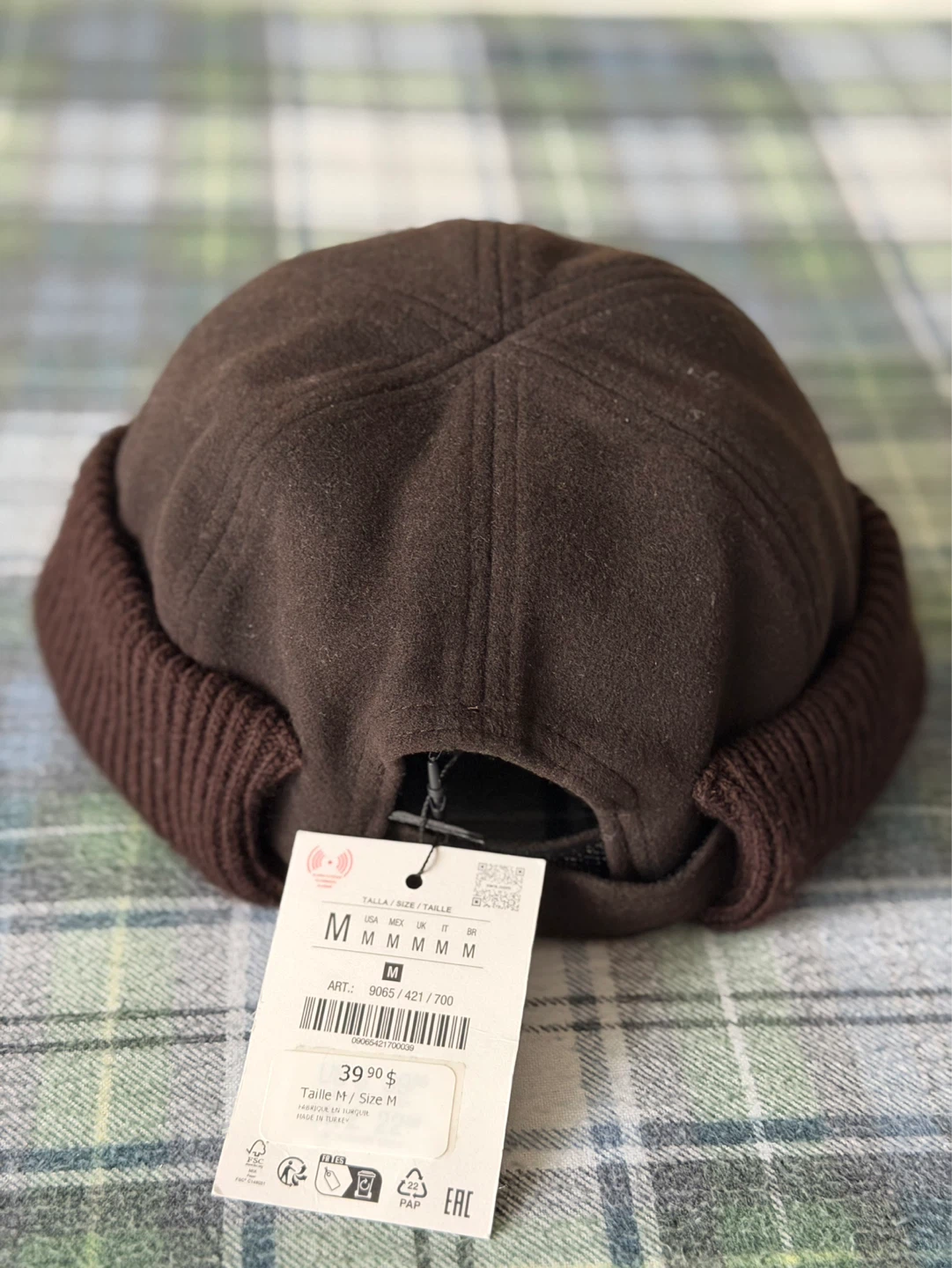 Brown Beanie Hat - Size M - photo 3