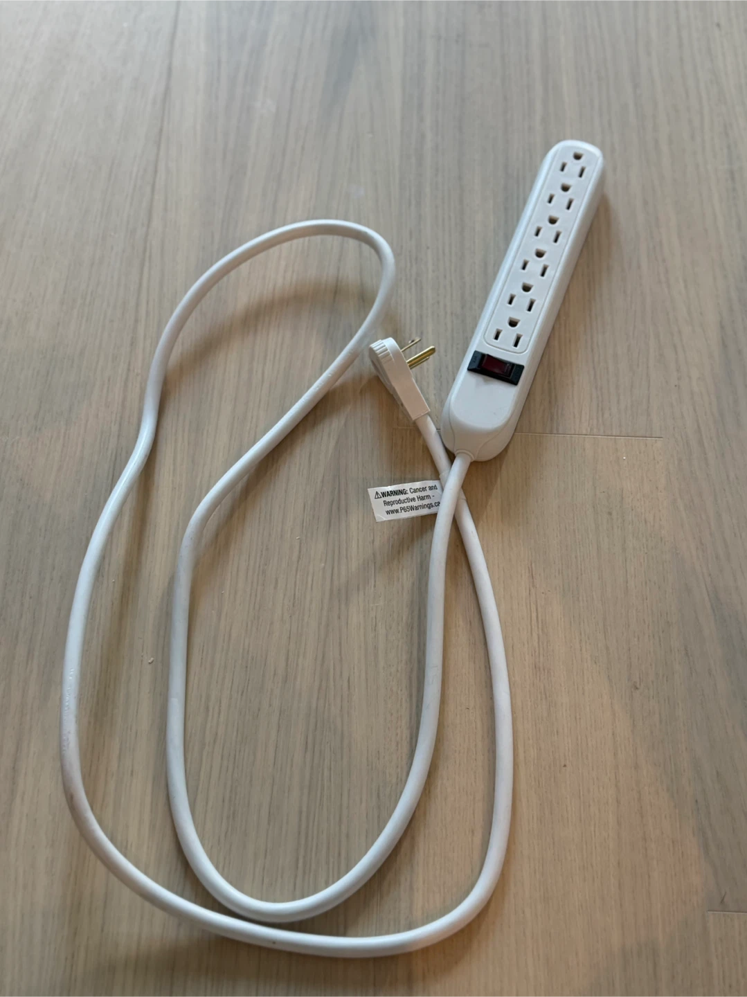 White 6-Outlet Power Strip with 5ft Cord - photo 2