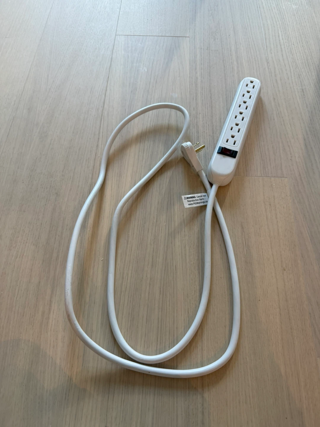 White 6-Outlet Power Strip with 5ft Cord - photo 3