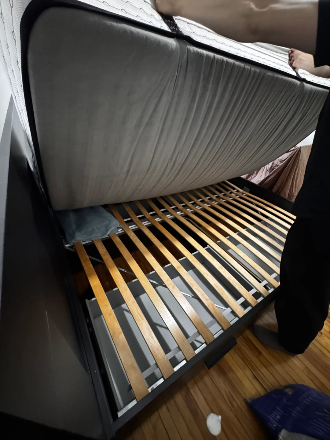 Black Queen Bed Frame with Storage Drawers - photo 4