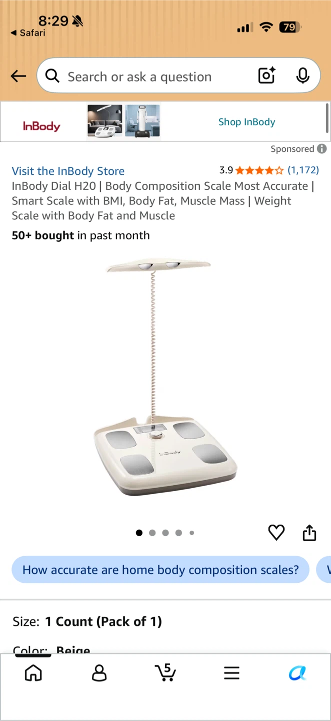InBody Dial H20 Smart Body Composition Scale - Beige