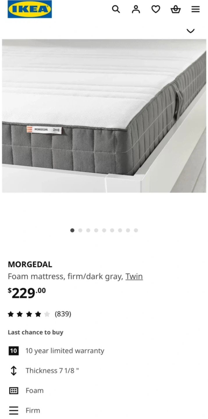 IKEA MORGEDAL Foam Mattress Queen size - photo 2
