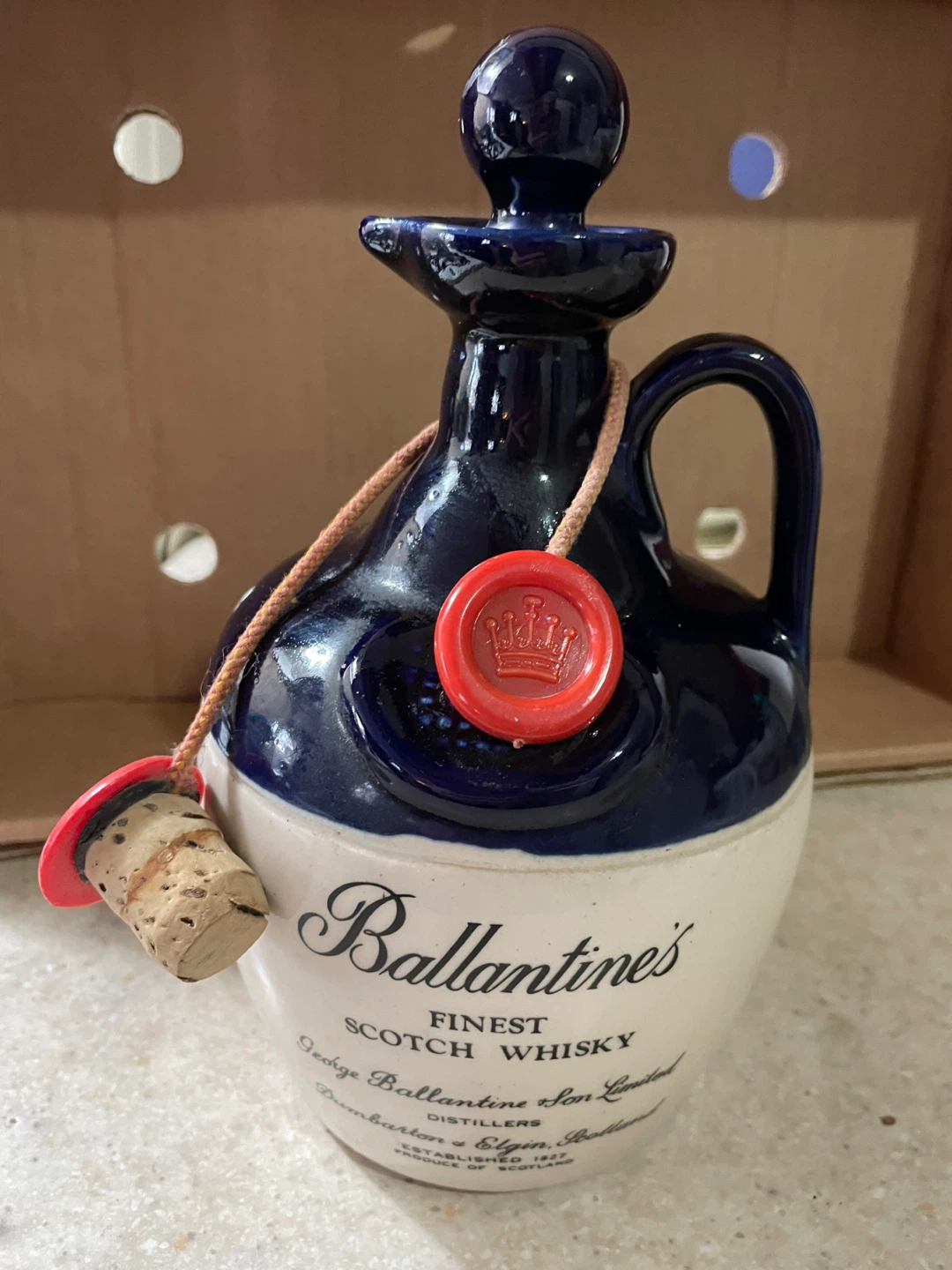 Vintage Ballantine's Finest Scotch Whisky Ceramic Decanter