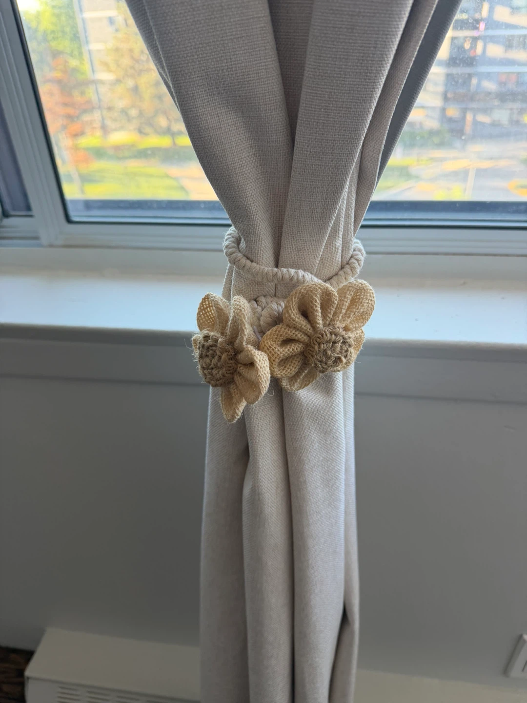 Light Beige Linen Blend Curtains - photo 4