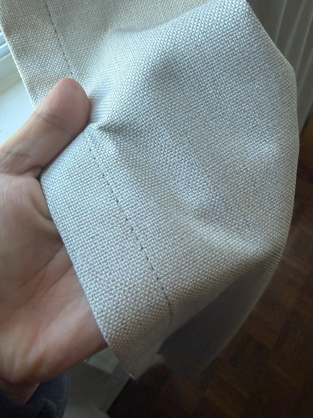 Light Beige Linen Blend Curtains - photo 2