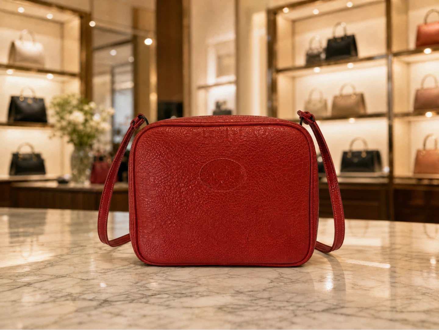 Red Leather Crossbody Bag