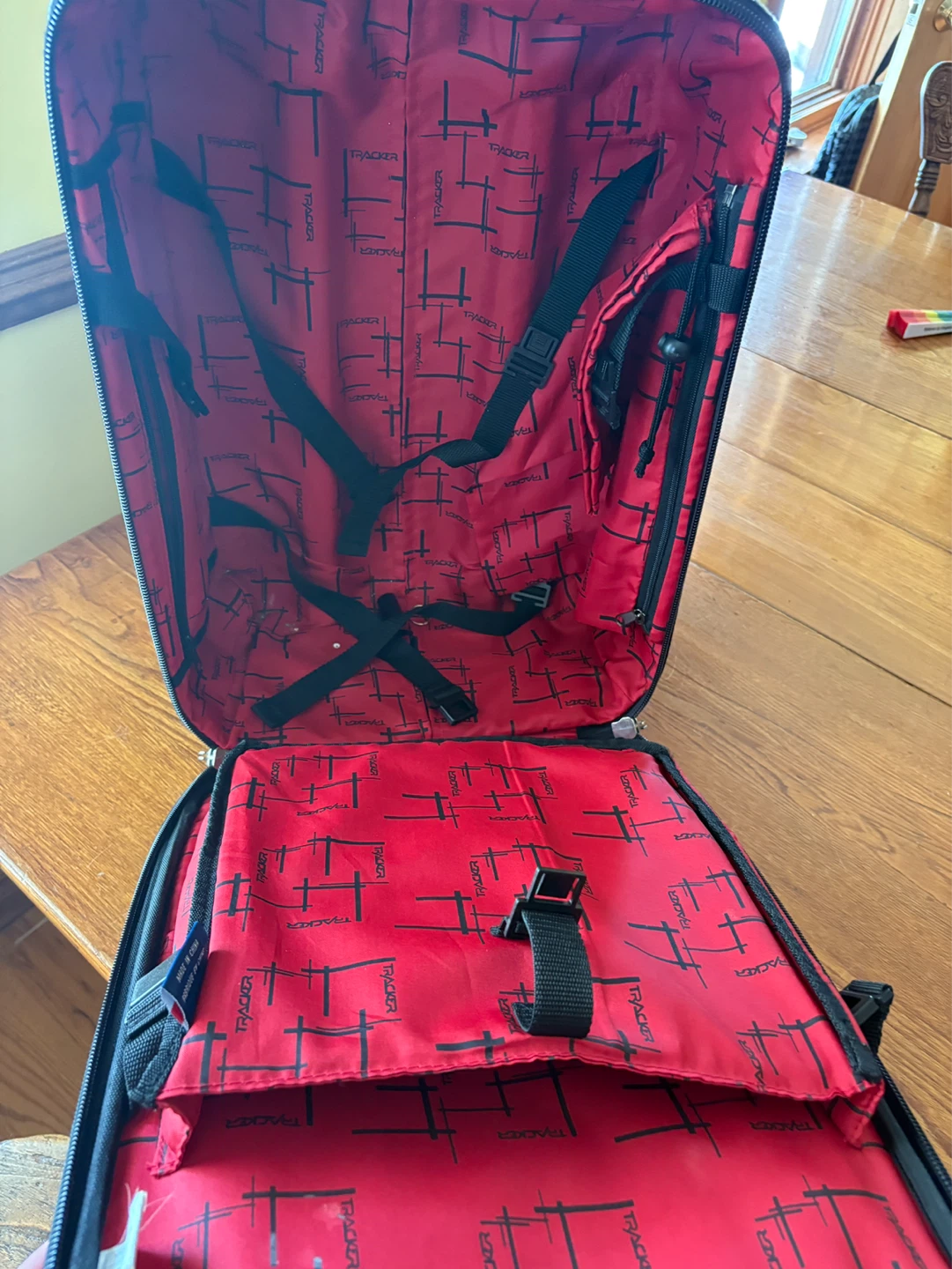 Tracker Black Faux Croc Carry On Suitcase