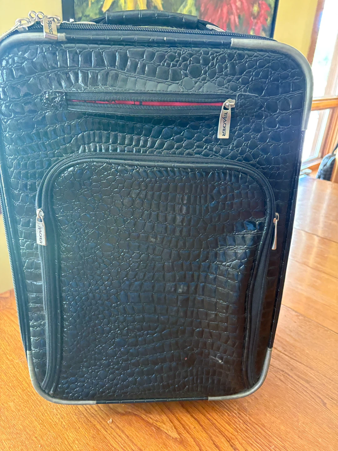 Tracker Black Faux Croc Carry On Suitcase - photo 2