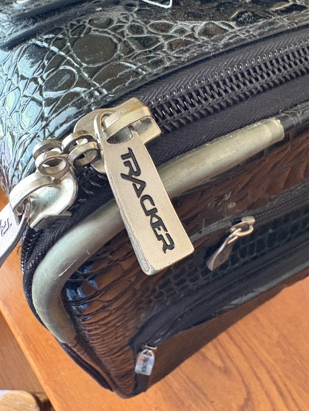 Tracker Black Faux Croc Carry On Suitcase - photo 4