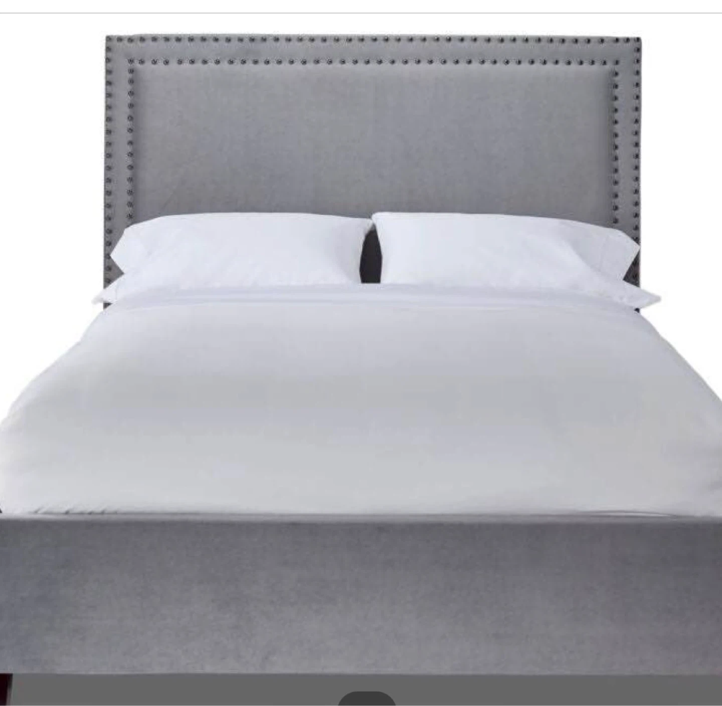 Grey Upholstered Headboard Bed Frame