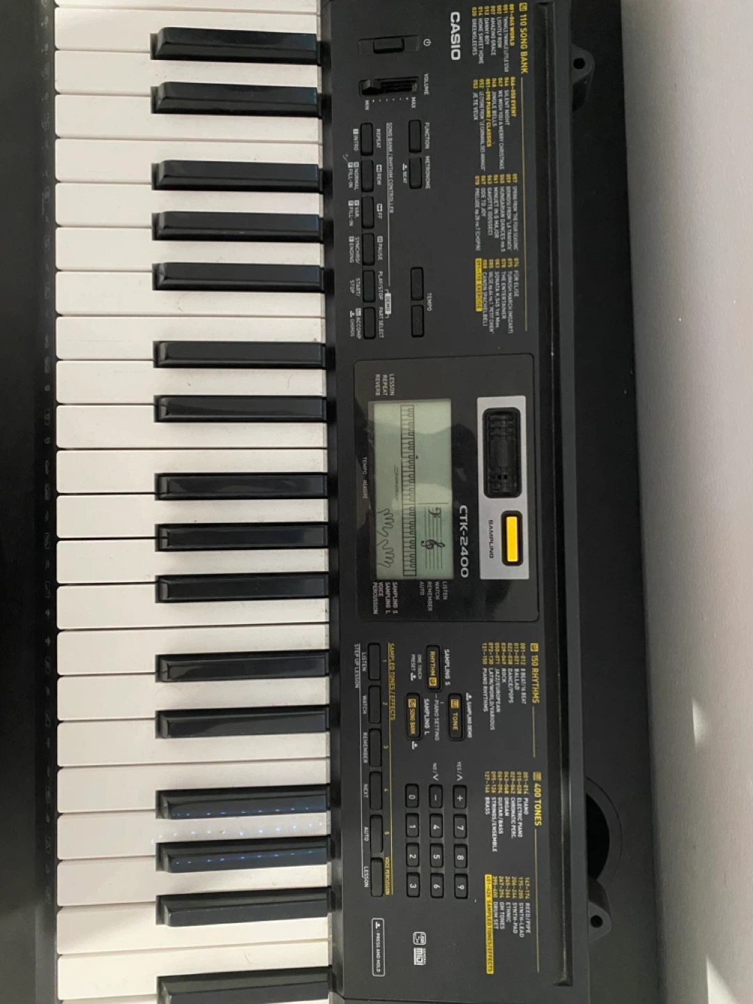 Casio CTK-2400 Keyboard + Power Adapter + Microphone - photo 2
