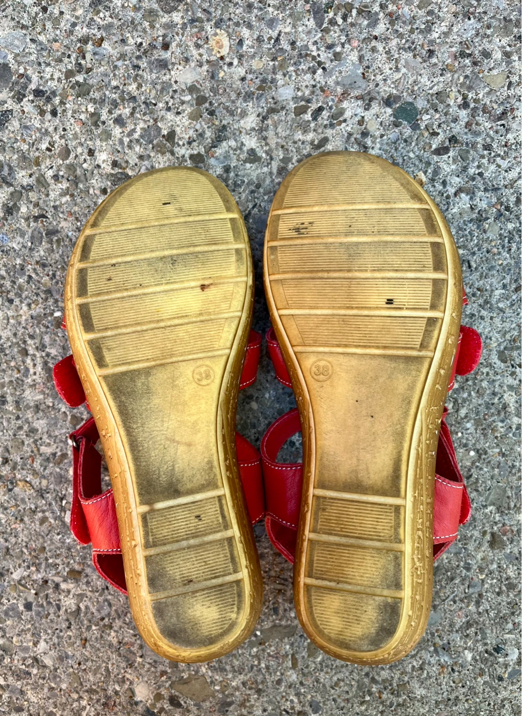 Volks Walkers Red Leather Wedge Sandals - photo 5